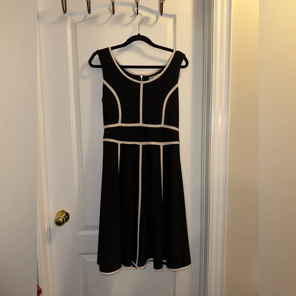 Cleo Black Dress with White Accents - Picture 2 of 4